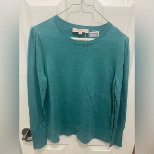 LOFT Teal Crew Neck Sweater